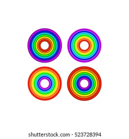 Circular rainbow, set of vector illustrations