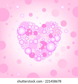 The circular random effects have create heart on the pink background