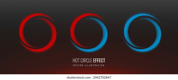 Circular red and blue spiral on transparent background. Element for design. Vector illustration