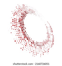Circular Red dots splash vector illustration