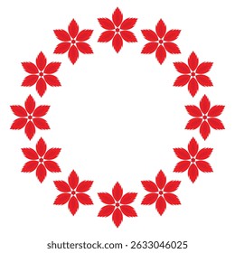 circular red flower frame design vector on white background - Powered by Shutterstock - Get 15% off with code: PIKWIZARD15