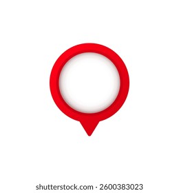 Circular red pin with hollow center, pointed tip. ideal for map use, easy to spot and recognize.