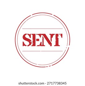 Icono de sello enviado rojo circular