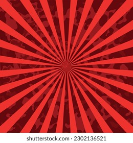 Circular Red Striped Background Square Textured - Sunburst, Radial