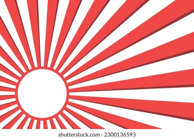 Desplazamiento lateral del rectángulo del fondo rojo circular con tira blanca para la inserción - Sunburst, radial