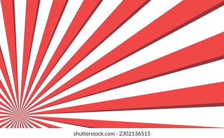 Circular Red White Striped Background Rectangle Low Side Scrolling - Sunburst, Radial