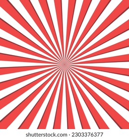 Circular Red White Striped Background Square - Sunburst, Radial