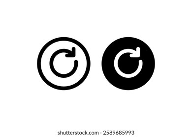Circular Refresh Icon in Black and White Vector