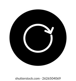 Circular Refresh Repeat Recycle Arrow Icon isolated on White Background. Flat Line Vector Icon Design Template Element.