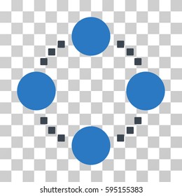 Circular Relations icon. Vector illustration style is flat iconic bicolor symbol, smooth blue colors, transparent background. Designed for web and software interfaces.