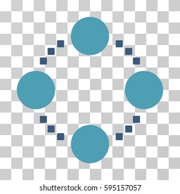 Circular Relations icon. Vector illustration style is flat iconic bicolor symbol, cyan and blue colors, transparent background. Designed for web and software interfaces.