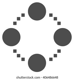 Circular Relations vector toolbar icon. Style is flat icon symbol, gray color, white background, square dots.