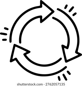 Circular reload arrows representing refresh and cyclic system updates