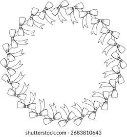 circular Ribbon Bow frame withcopi space for text or design