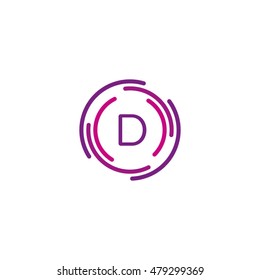 Circular Rings Letter D Vector