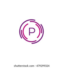 Circular Rings Letter P Vector