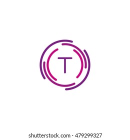 Circular Rings Letter T Vector
