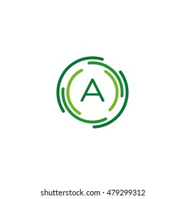 Circular Rings Letter A Vector