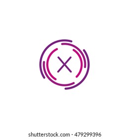 Circular Rings Letter X Vector