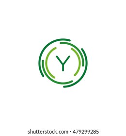 Circular Rings Letter Y Vector