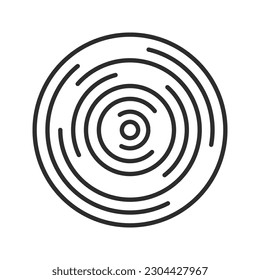 conjunto de iconos circulares. Círculos concéntricos con líneas rotas aisladas sobre fondo blanco. Vortex, onda sonora, onda sonora, explosión solar, señales de señal