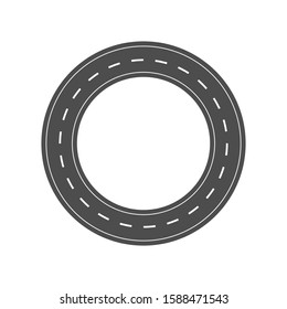 Circular road icon on a white background