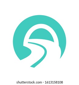 circular road. isolated circle sign. highway with way