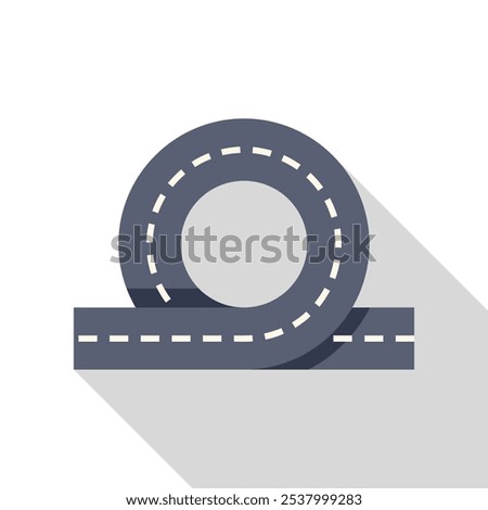 Circular road junction connecting a straight road, creating a seamless flow of traffic