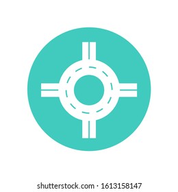 circular road motion. isolated circle sign