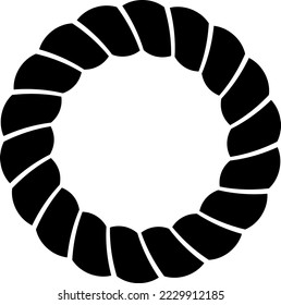 Circular rope frame decorative vector art.
