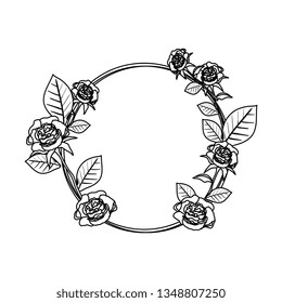 circular roses decoration icon