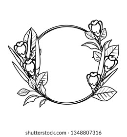 circular roses decoration icon