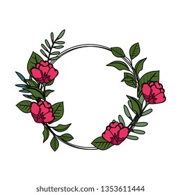 circular roses decoration icon