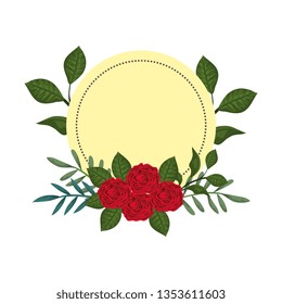 circular roses decoration icon