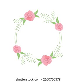 icono decorativo del marco de rosas circulares