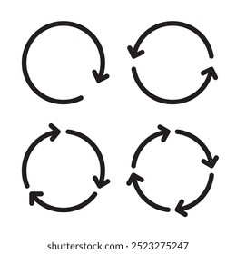 Conjunto de flechas negras de rotación circular