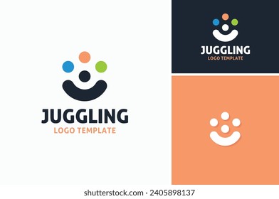 Puntos circulares de rotación como las bolas de tracción para niños para el diseño de logotipos de contrabando