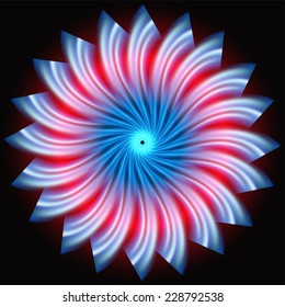 Circular rotation red black background 
