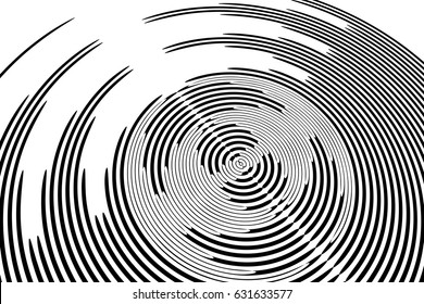 Circular rotation textured background. Vector art.