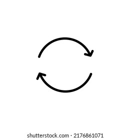Icono circular de línea de flechas redondas para el sitio web o menú de navegación o aplicación móvil sobre fondo blanco. Iconos de la ilustración del vector. Pasos 10