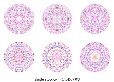 Circular round botanical ornament mandala collection - ornate ornamental geometrical vector graphic designs