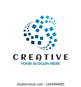 Circular round creative design logo template