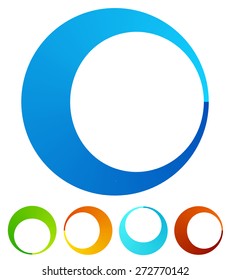 Circular, round design elements. Preloader, buffers shapes, progress indicators. Vector Illustration