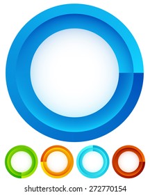 Circular, round design elements. Preloader, buffers shapes, progress indicators. Vector Illustration