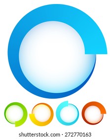 Circular, round design elements. Preloader, buffers shapes, progress indicators. Vector Illustration