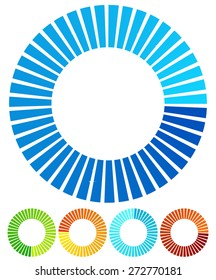 Circular, round design elements. Preloader, buffers shapes, progress indicators. Vector Illustration
