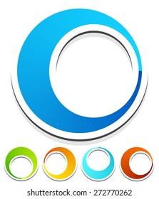 Circular, round design elements. Preloader, buffers shapes, progress indicators. Vector Illustration