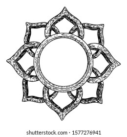 Circular round floral mandala like vintage decorative Baroque ornament elements. Drawing marble stone for fashion scarf, print, fabric design. Vector. 