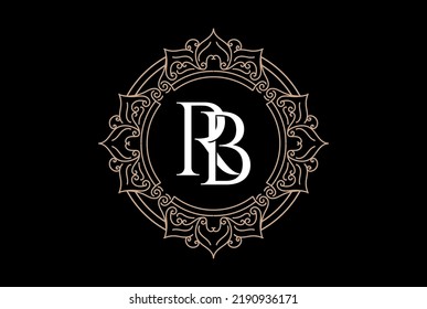 Circular Round Golden Royal Ornament Badge Emblem Label Logo Design Vector