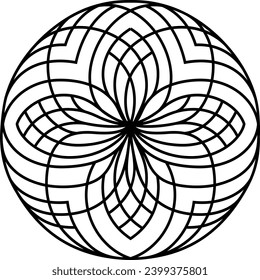 Circular, round ornamental decorative design logo concept.